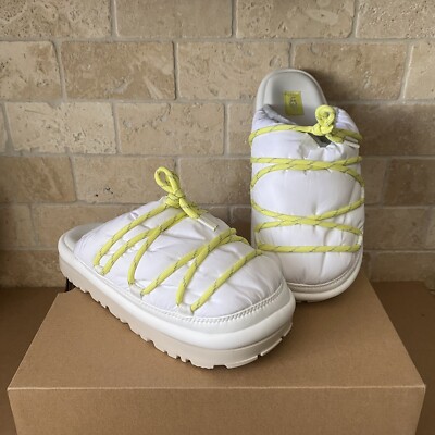 UGG SPACESLIDER TECH WHITE SLIDE PLATFORM SLIPPER