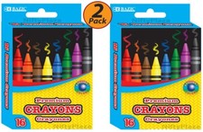 2 Pack - Premium Crayons, 8 Brilliant Color of 16 Quality, Kids Art Craft B2517