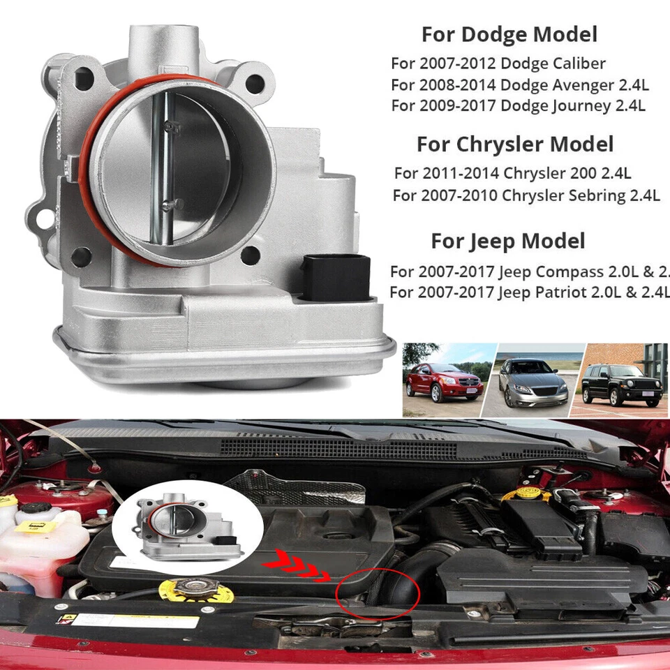 Cuerpo del acelerador 4891735AC para 07-17 Jeep Patriot Compass Avenger Caliber Journey Foto 2 de 4