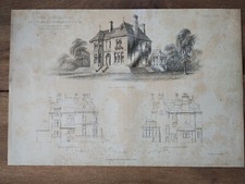 The Sycamores, Old Trafford, Manchester - Antique Print - 1868