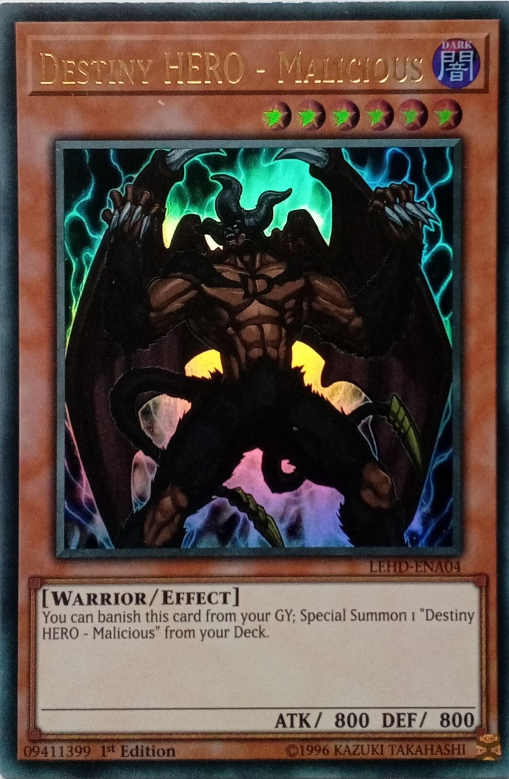 Destiny Hero - Malicious Ultra Rare 1st Edition Yugioh Card LEHD-ENA04