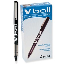 35200 Pilot VBall Stick Rolling Ball Pen, Black Ink, Ex Fine 0.5mm, Pack of 24