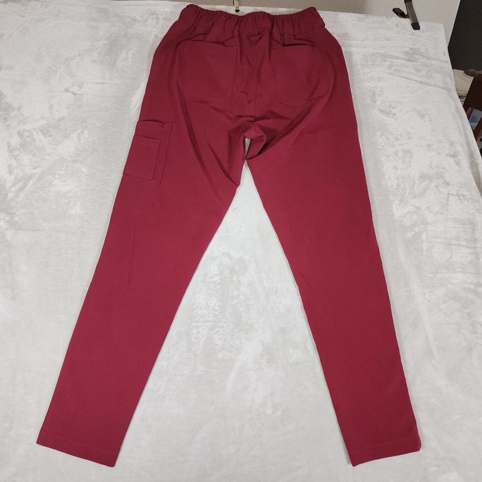 Material Girl Medgear Scrub Pants Womens M Red Wine Medical Dental Nurse Doctor - Image 2 of 4