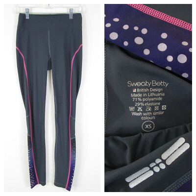 Sweaty Betty Gray Pink Purple Athletic Athleisure Zero Gravity Leggings Size XS