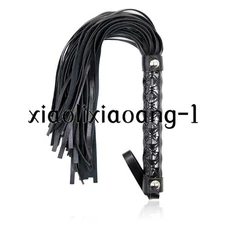 Riding Crop Handle Restraints Roleplay Slaver PU Leather Whip Flogger Tassels