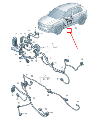 SKODA KODIAQ NS Türkabelsatz vorne links LHD 566971120GF NEU GENUINE