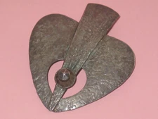 Unusual Vintage Brutalist Free Form Heart Shaped Pendant By BAER SF