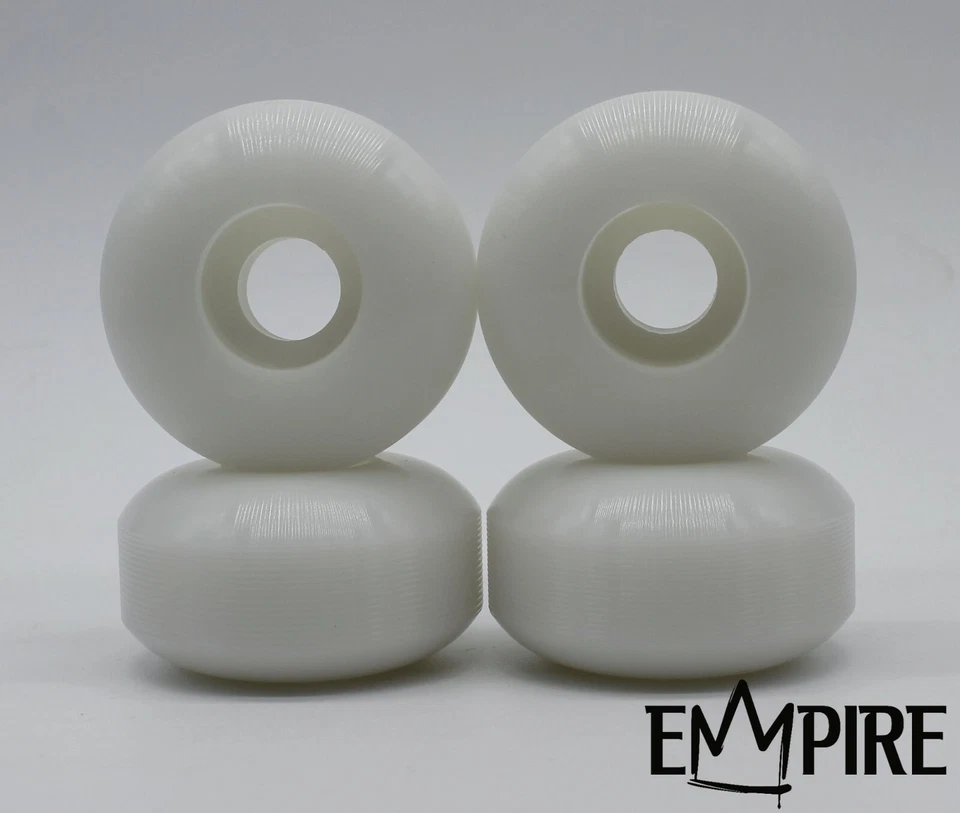 EMPIRE WHEELS Blank Skateboard Wheels Rollen White 52mm & 53mm - 99A + Sticker