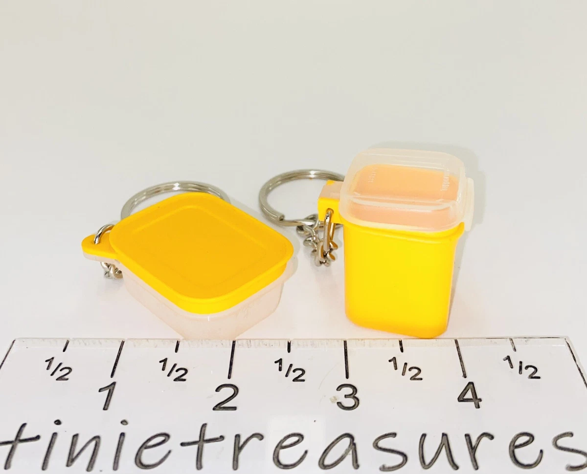 Mini tupperware shop containers keychains