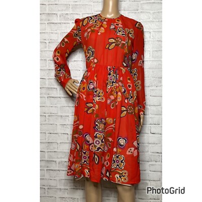 MSGM floral print silk dress 42 S