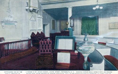 St John's Church Chapel St Portsmouth NH Bibel Vintage Postkarte mit geteilter Rückseite