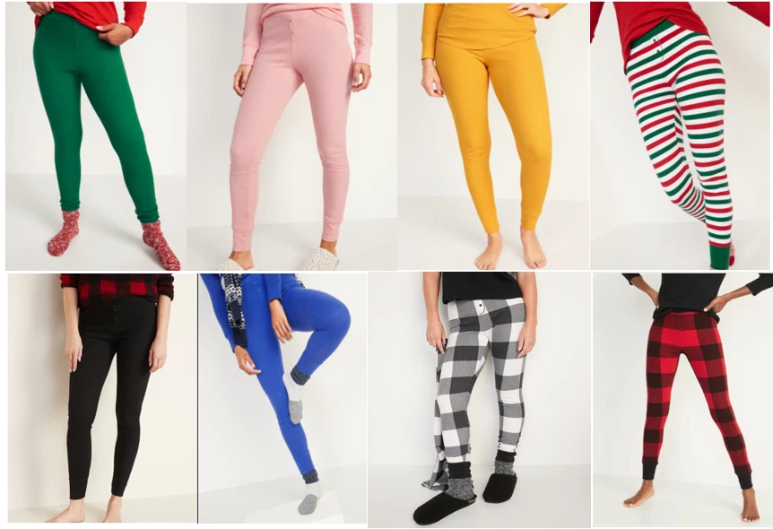 Patterned Thermal Sleep Leggings for Women