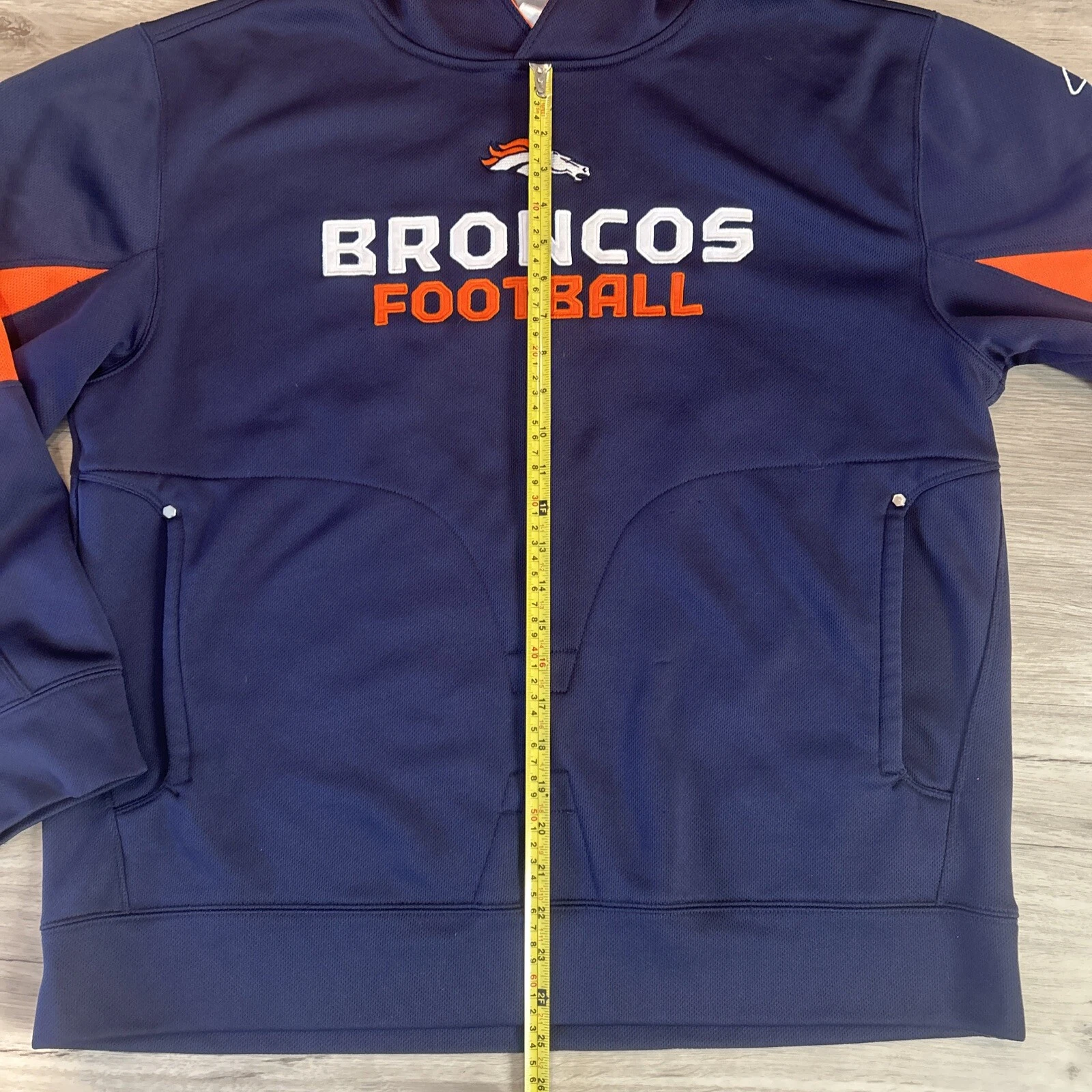 VETEMENTS Felpa con cappuccio pullover Reebok Apparel Denver Broncos blu navy uomo large