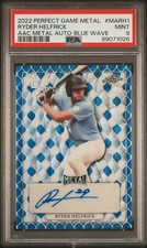 2022 Perfect Game AUTO Blue Wave 2/8 RYDER HELFRICK Arkansas Razorbacks PSA 9