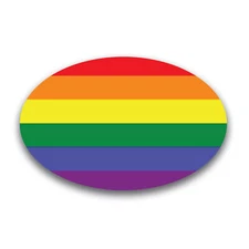 LGBTQ Oval Magnet Decal, 4x6 Inches, Automotive Magnet for Car