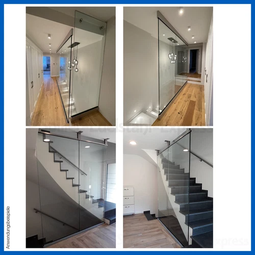 Bodenprofil Eco Ganzglasgeländer Glasgeländer Geländer Glas Alu 1,0kN Aufgesetzt - Bild 4 von 54