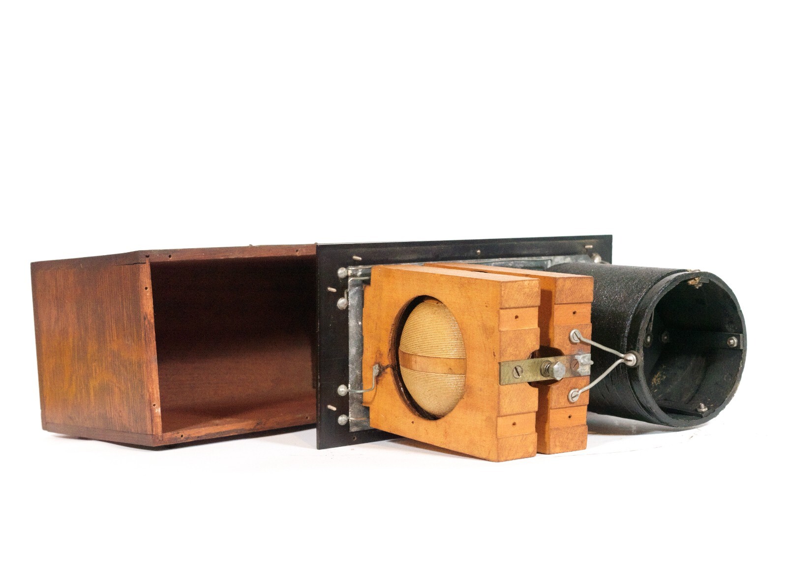 1922 Marconi Model C Radio w/Good Tipped Tubes & Rare Orig. Marconi Battery Box