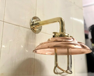 Neu Nautical Marine Solid Brass Swan Bulkhead Light Extra Copper One pcs