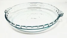 Pyrex #228 Clear Glass Deep Dish 9" Scalloped Fluted Edge Pie Plate Great Cond.