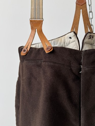 Mens Antique 1920s German Workwear Brown Faded Buckle Back Suspender Heavy Pants - Picture 7 of 12
