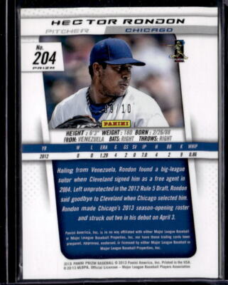 2013 Panini Prizm #204 Hector Rondon Gold /10