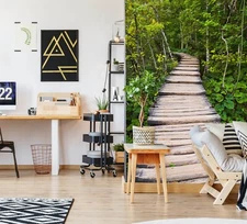 3D Forest Path ZHUA15687 Wallpaper Wall Murals Removable Self-adhesive Amy