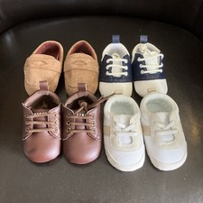 Lot Of 4 Four Size 1 Baby Infant Crib Shoes 0-3 Months 