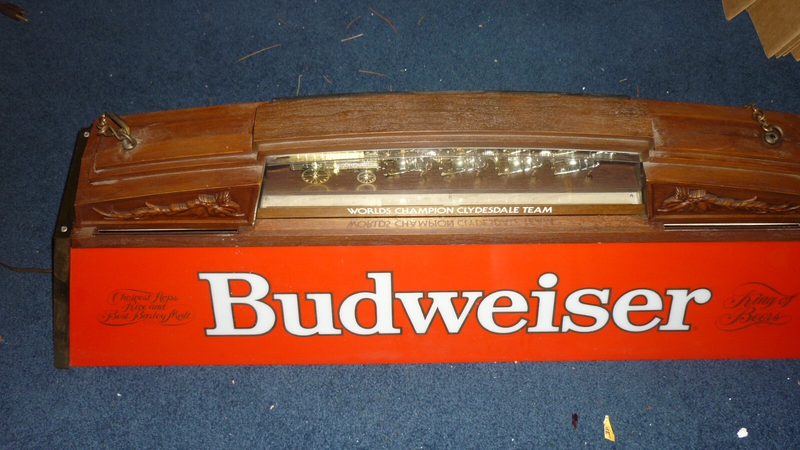 Vtg AnheuserBusch BUDWEISER BEER Clydesdales Hanging Pool Table Bar