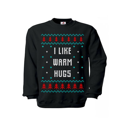 Pullover I Like Warm Hugs Weihnachten Winter Umarmung Kuscheln Tannenbaum #35829