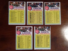 5 Card Lot of 1973 Topps Team Checklist Football Cards (Marked)