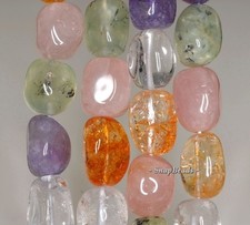 22X15-15X12MM MIX QUARTZ GEMSTONE NUGGET LOOSE BEADS 7.5inch