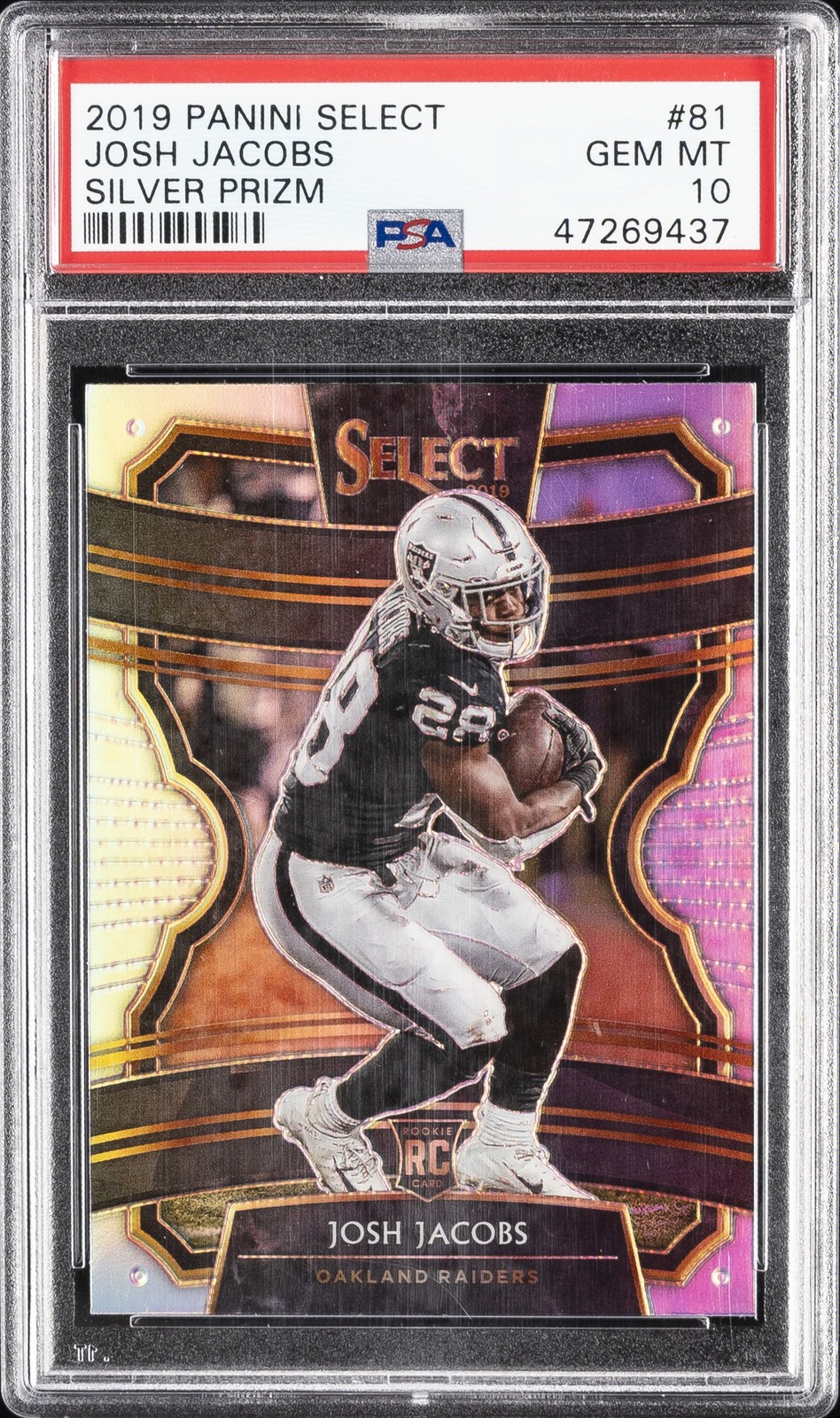 Josh Jacobs Panini Select #81 Silver