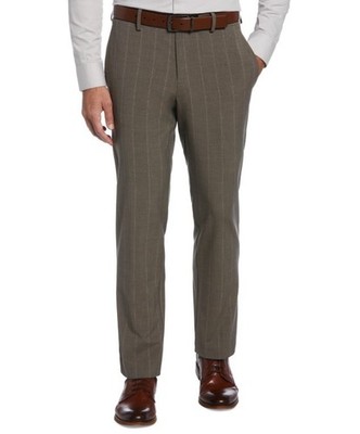 Perry Ellis Portfolio Men's Modern-Fit Resolution Dress Pants Dark Beige 38x32