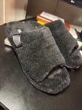 Ugg Fluff You Slipper Men s Size 10 Fuzzy Black Sherpa EUC