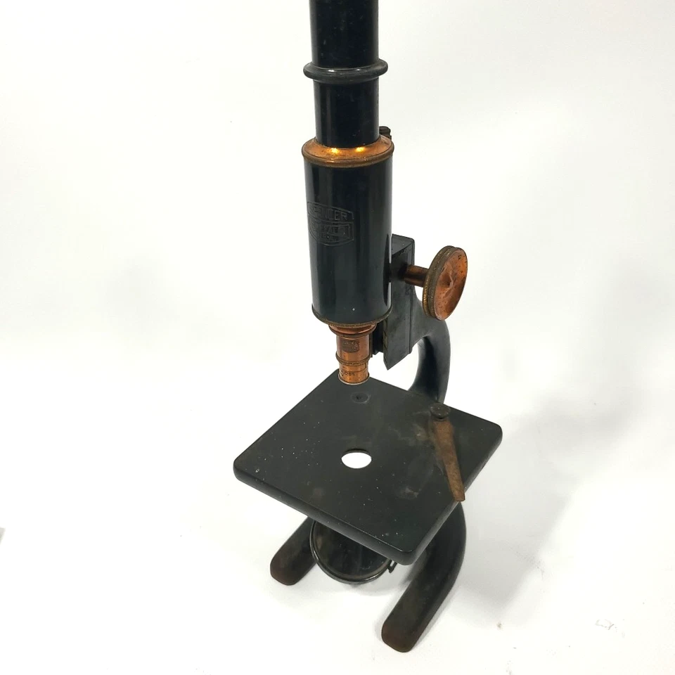 Vintage 1924 Spencer 12x Microscope Buffalo USA Cast Iron w/Brass Serial #88066 - Image 2 of 4