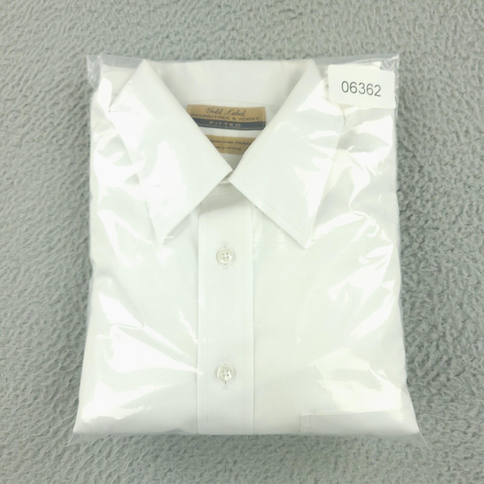 Roundtree & Yorke Gold Label Shirt Mens 15.5 34 White Fitted Dress Non Iron