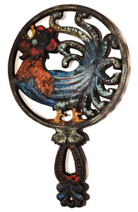 Cast Iron Painted ROOSTER TRIVET