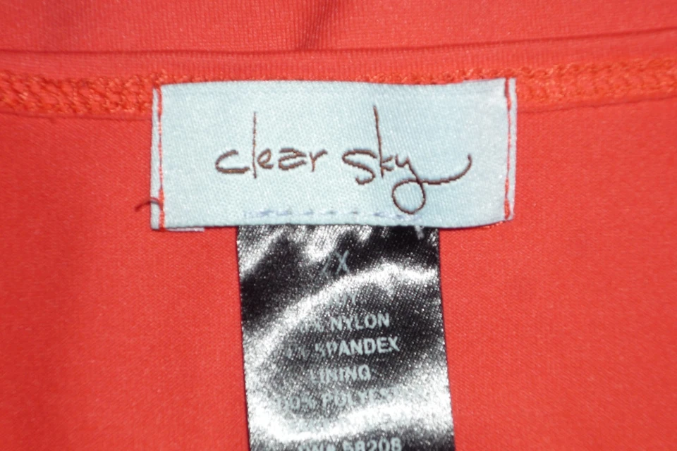 Camiseta sin mangas/camisa Clear Sky talla 2X para mujer roja coral forrada de nailon/spandex Foto 4 de 4