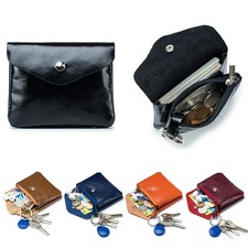 Men Women Soft Genuine Leather Zipper Coin Purse Wallet Pouch Change Purse US