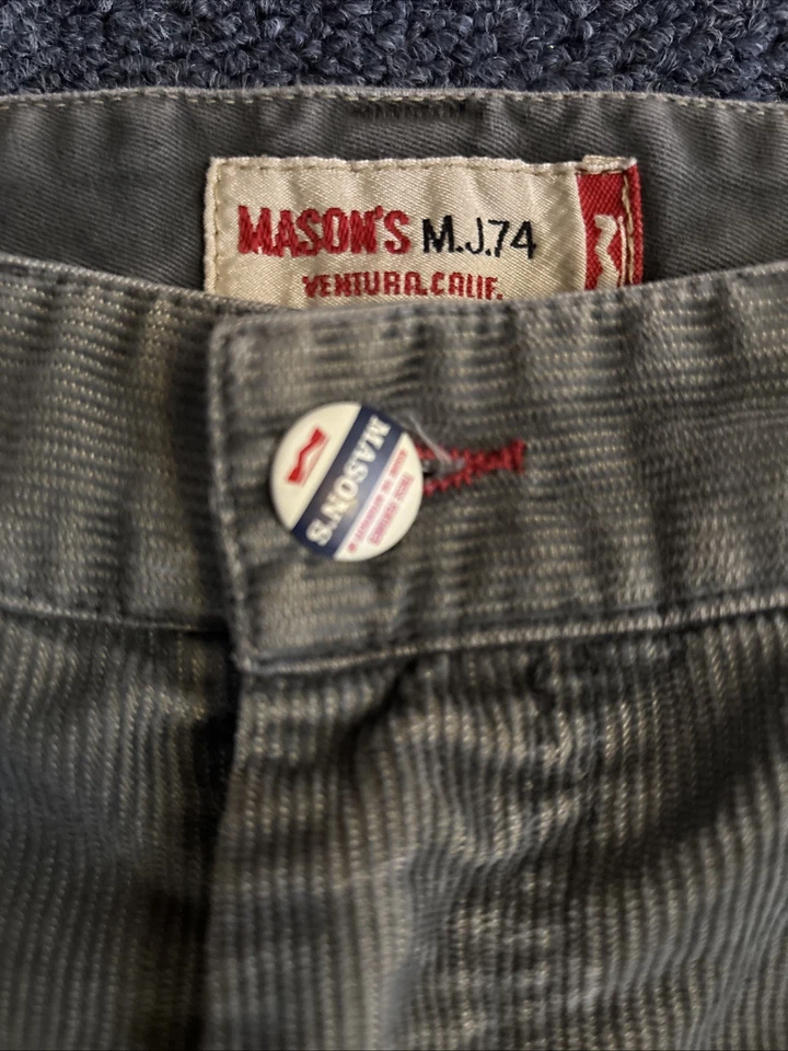 Pantalones de pana Mason’s M.J. 74 para hombre 36x 30 verde oliva algodón/poliéster pierna recta Foto 2 de 4