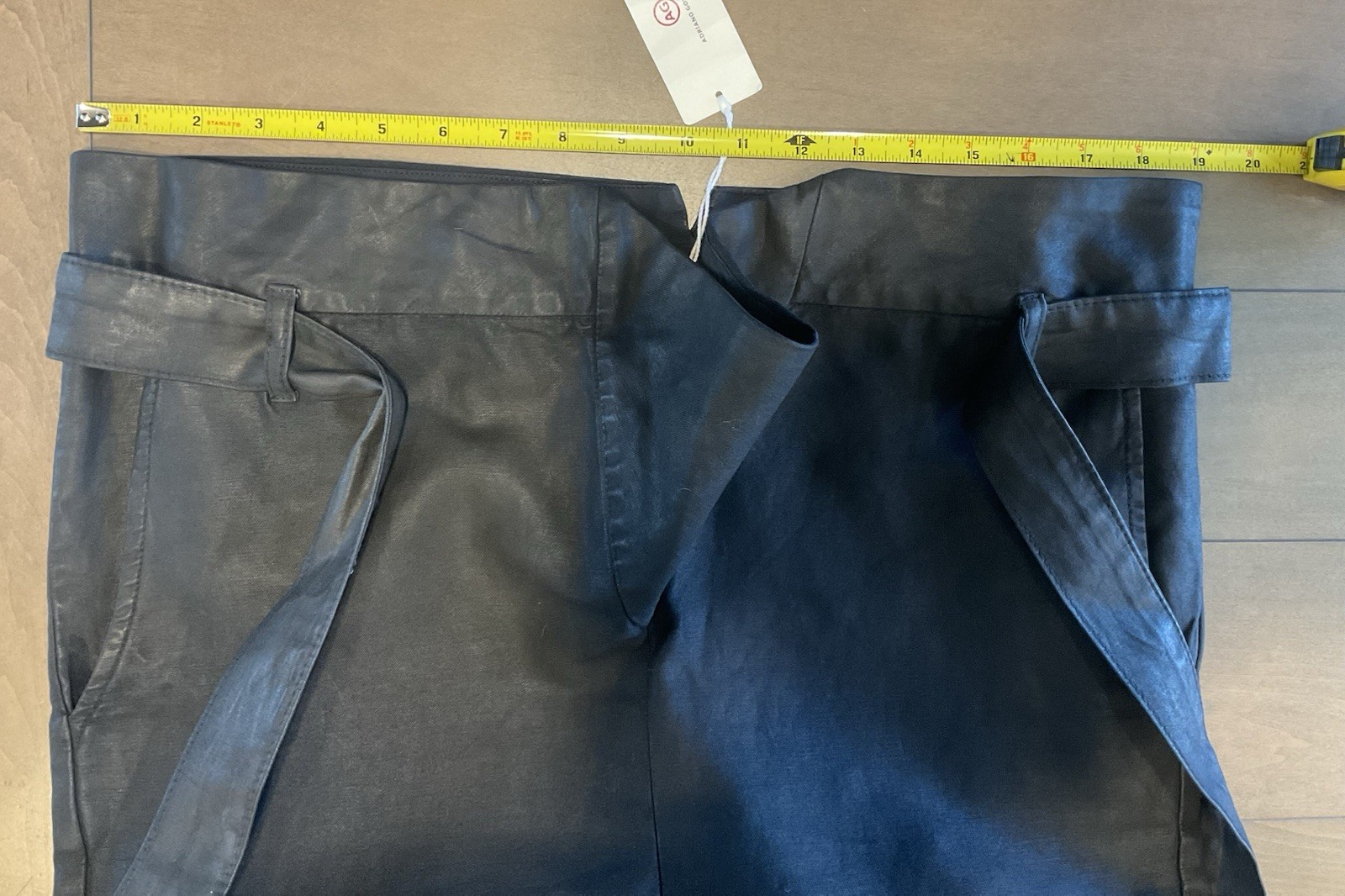 NWT Adriano Goldschmied Womens High Waisted Pants W/ Faux Leather Coating Small thumbnail 9