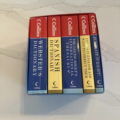 Collins Reference Library Set Webster's Dictionary Spanish Dictionary Thesaurus