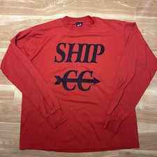 Vintage 90s GRAPHIC T Shirt Adult XL Red Long Sleeve Best Fruit of Loom USA Made