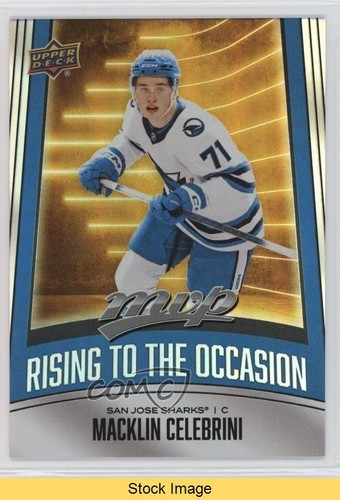 Macklin Celebrini #RO-24 — 2025 Upper Deck MVP Rising to the Occasion hockey card