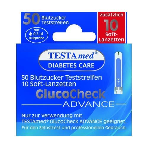 TESTAMED GlucoCheck Advance 50 Teststr.m.10 Lanz. 1 P