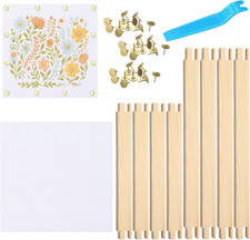 50 Pcs Needlepoint Stretcher Bars Kit 8 Wooden Stretcher Bars, 40 Thumb Tacks an