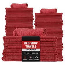 New Industrial A-grade Red Shop Towels - 13x14 Inch Multipurpose Cleaning Towel