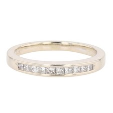 .34ctw Princess Diamond Channel-Set Wedding Band Ring 14k White Gold Size 7