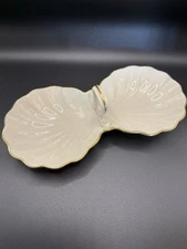 Vintage Cream And Gold Shell Dish By Lenox