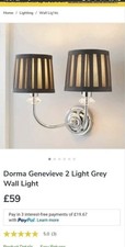 Dorma Genevieve  2 Light  Grey Wall Light